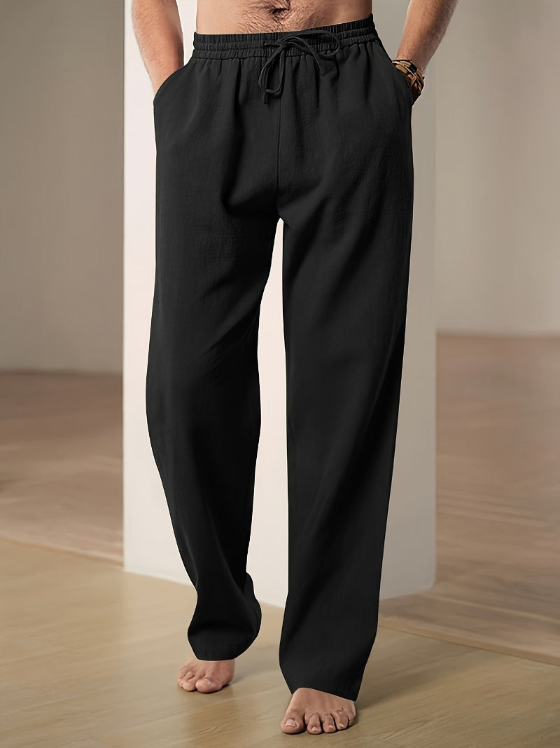 Pantalon Décontracté à Taille Élastique pour Homme avec Cordon de Serrage | Idéal pour les Voyages et les Activités Quotidiennes