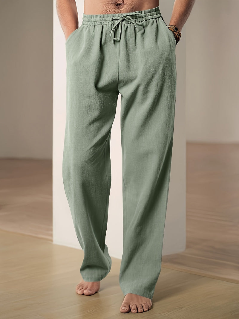 Pantalon Décontracté à Taille Élastique pour Homme avec Cordon de Serrage | Idéal pour les Voyages et les Activités Quotidiennes