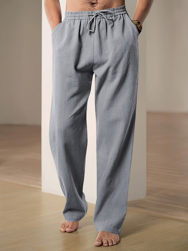 Pantalon Décontracté à Taille Élastique pour Homme avec Cordon de Serrage | Idéal pour les Voyages et les Activités Quotidiennes