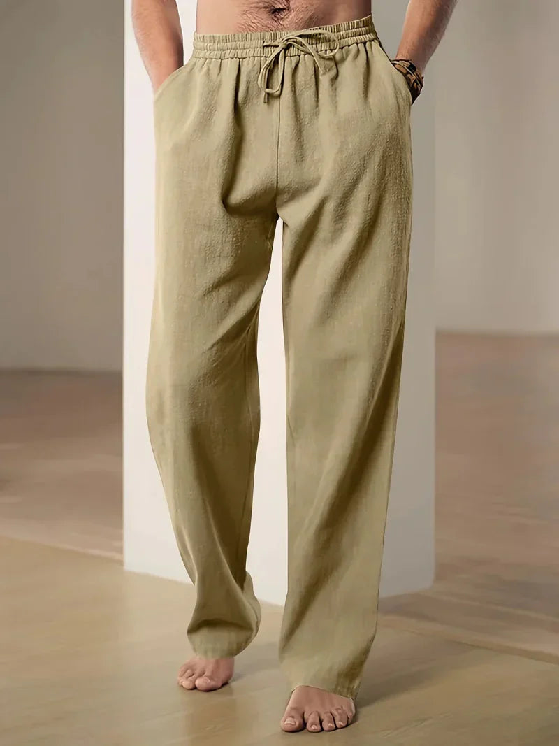 Pantalon Décontracté à Taille Élastique pour Homme avec Cordon de Serrage | Idéal pour les Voyages et les Activités Quotidiennes