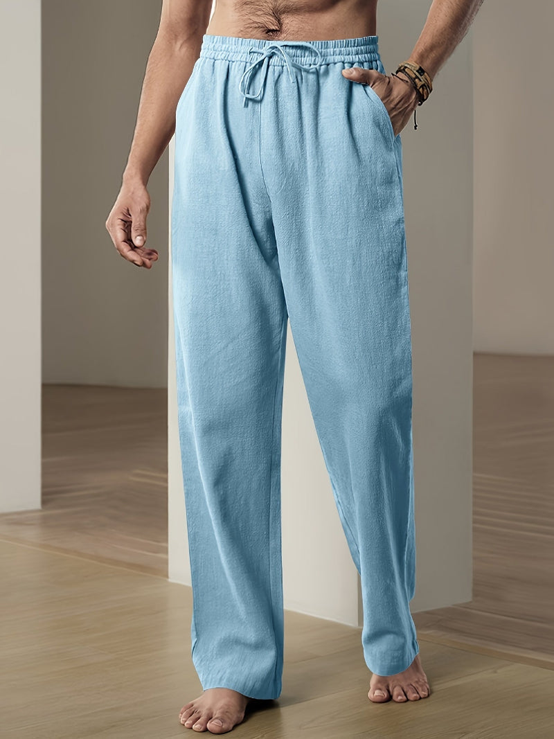 Pantalon Décontracté à Taille Élastique pour Homme avec Cordon de Serrage | Idéal pour les Voyages et les Activités Quotidiennes