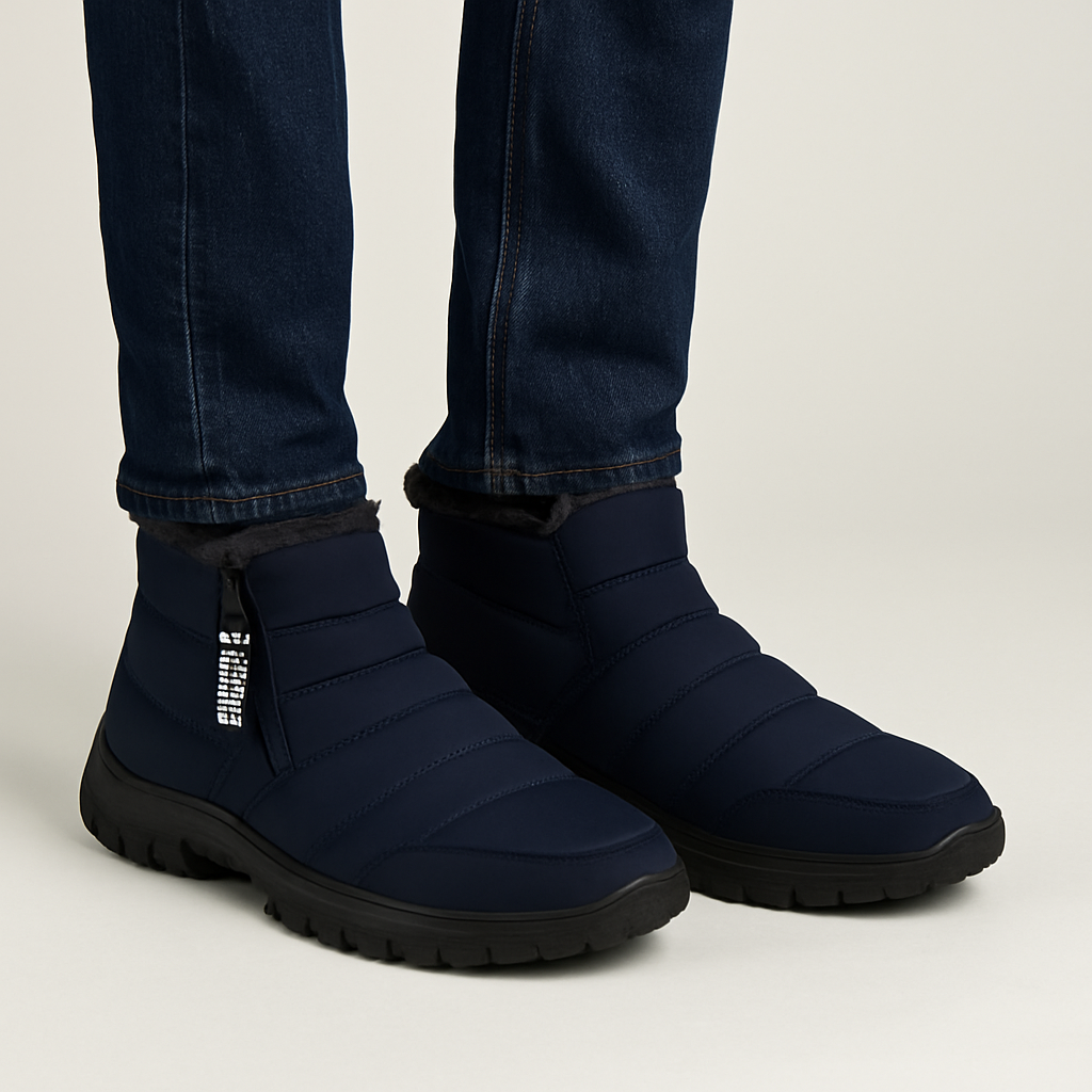 Herren gesteppte Stiefeletten mit Seitenreissverschluss