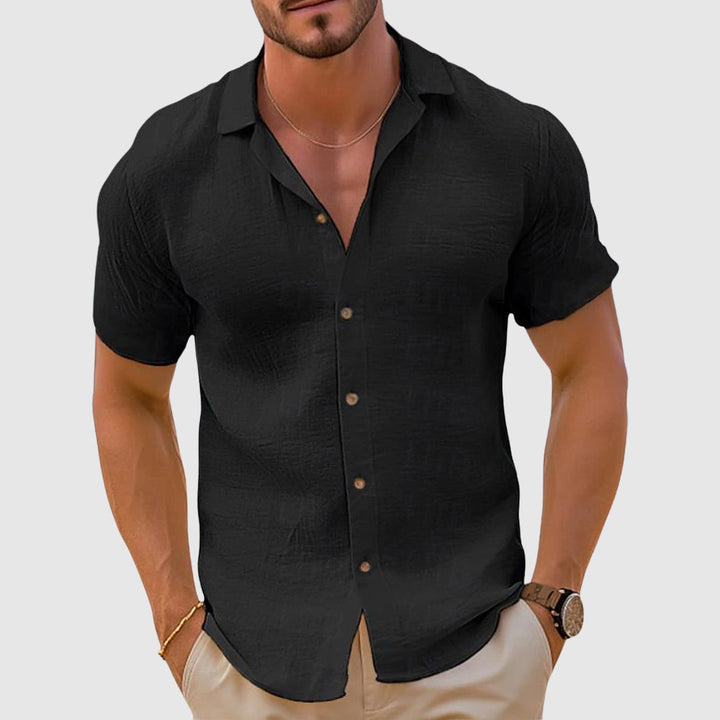 Herren Hemd Kurzarm mit Knopfleiste Freizeithemd Sommer
