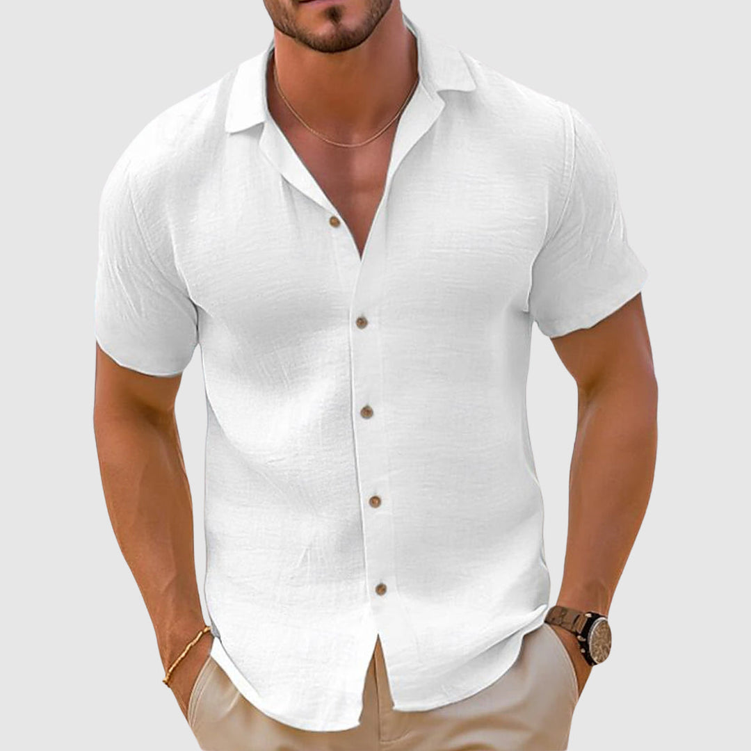 Herren Hemd Kurzarm mit Knopfleiste Freizeithemd Sommer