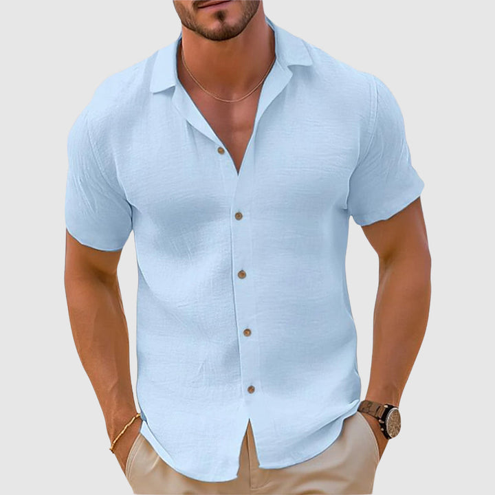 Herren Hemd Kurzarm mit Knopfleiste Freizeithemd Sommer