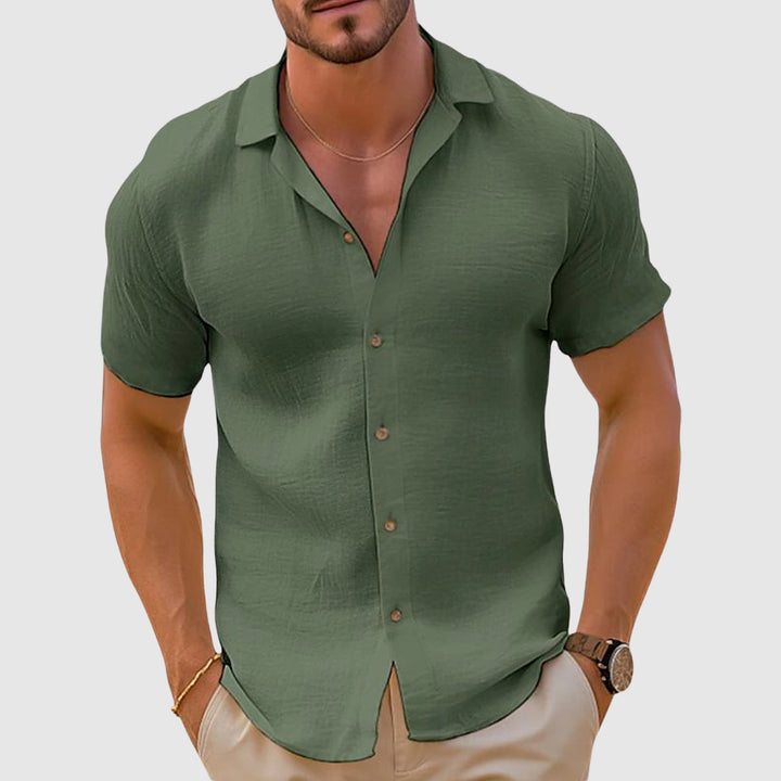 Herren Hemd Kurzarm mit Knopfleiste Freizeithemd Sommer