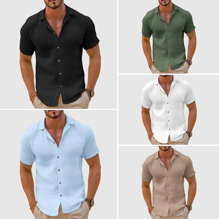 Herren Hemd Kurzarm mit Knopfleiste Freizeithemd Sommer