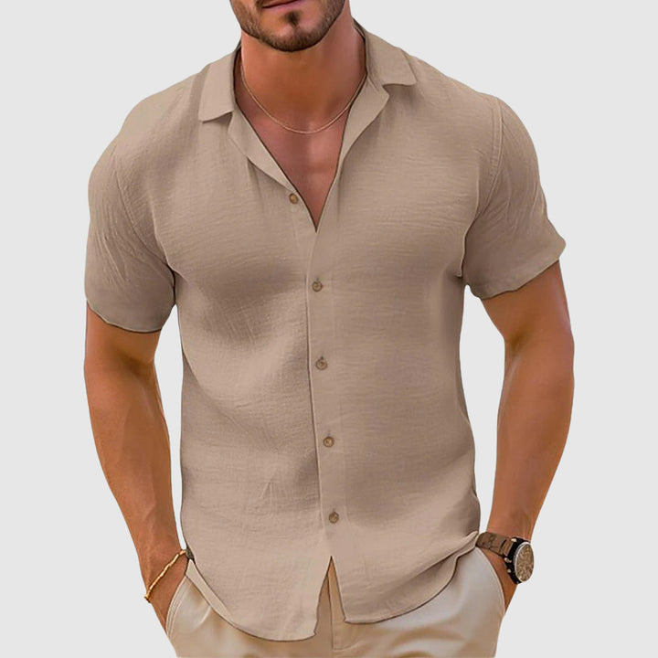 Herren Hemd Kurzarm mit Knopfleiste Freizeithemd Sommer