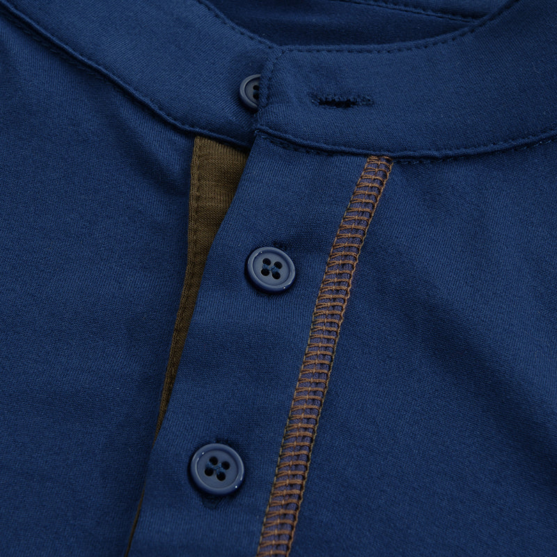 Herren Henley-Shirt Kurzarm mit Brusttasche Freizeit