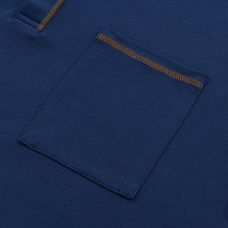 Herren Henley-Shirt Kurzarm mit Brusttasche Freizeit