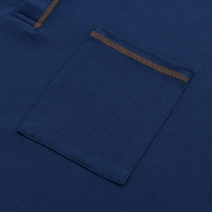 Herren Henley-Shirt Kurzarm mit Brusttasche Freizeit