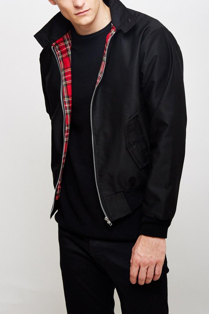Herren Jacke mit Harrington-Schnitt für Alltag und Freizeit - Dunkelblau