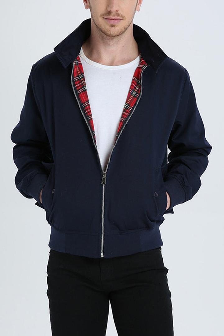 Herren Jacke mit Harrington-Schnitt für Alltag und Freizeit - Dunkelblau