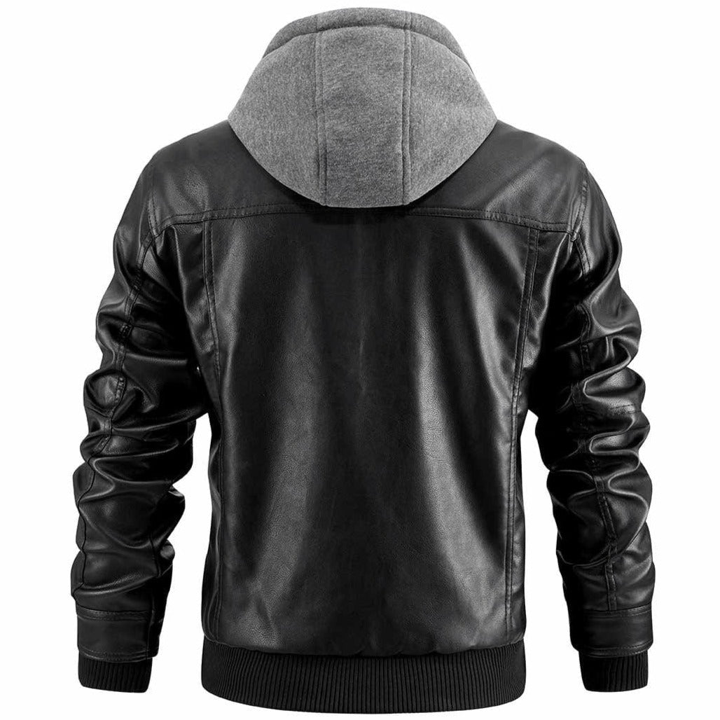 Herren Jacke mit Kapuze für kalte Tage mit klarer Form - Schwarz