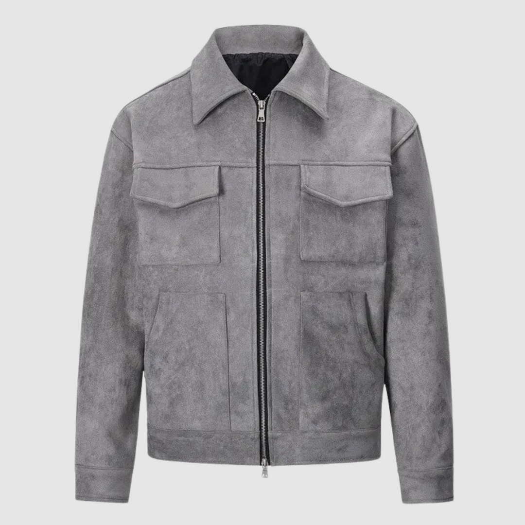 Herren Jacke mit klassischem Schnitt für Alltag und Freizeit - Grau