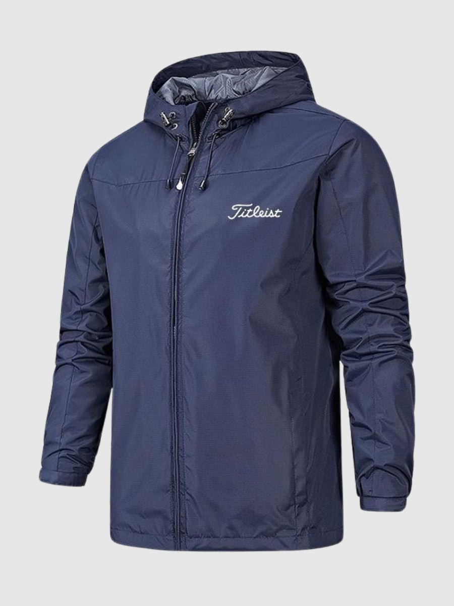 Herren Jacke mit wasserdichter Oberfläche und Kapuze - Schwarz