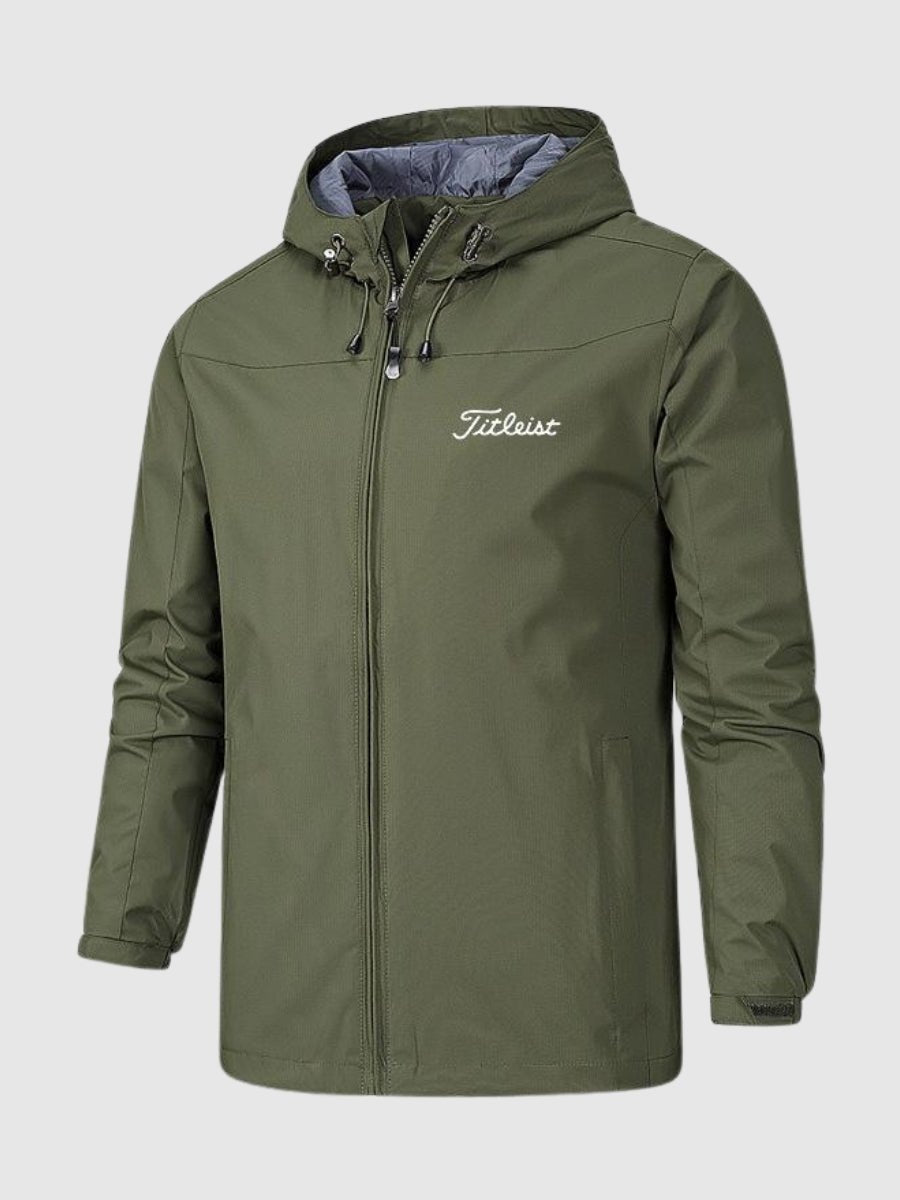 Herren Jacke mit wasserdichter Oberfläche und Kapuze - Schwarz
