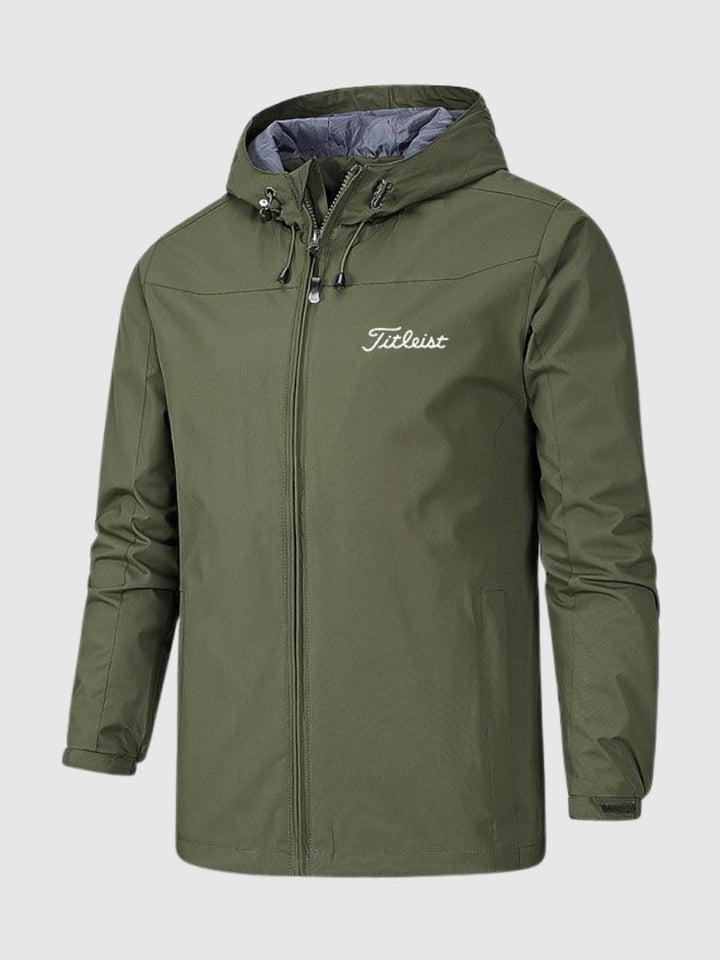 Herren Jacke mit wasserdichter Oberfläche und Kapuze - Schwarz