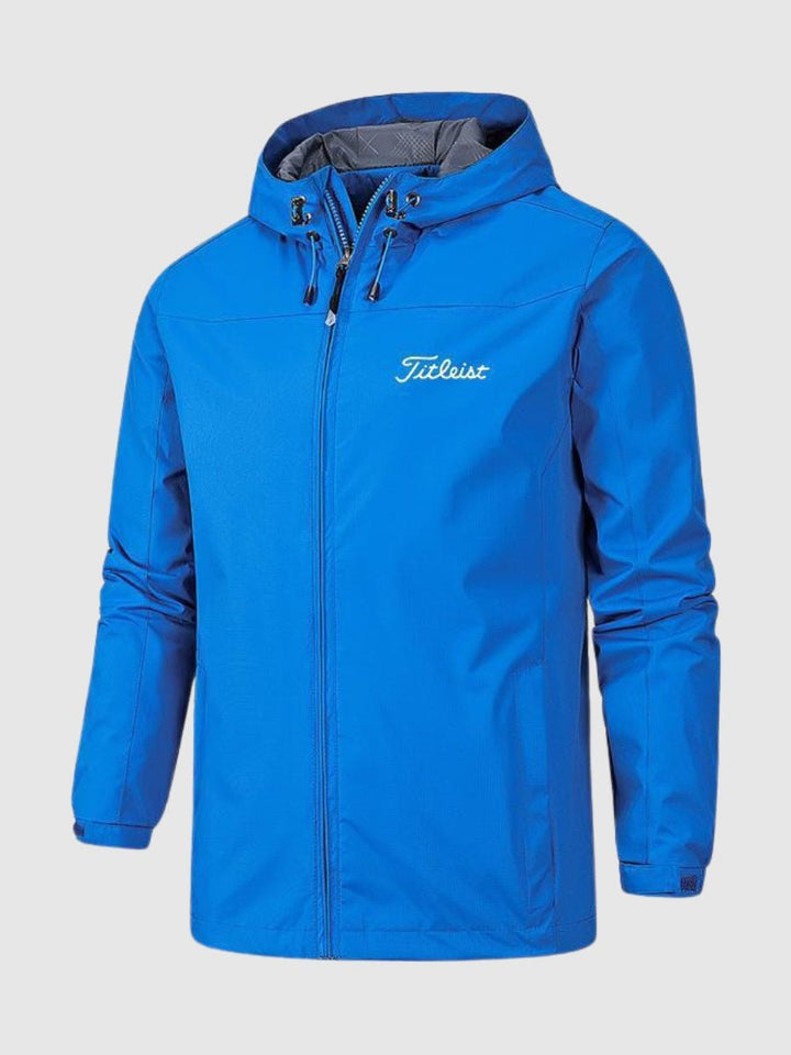 Herren Jacke mit wasserdichter Oberfläche und Kapuze - Schwarz