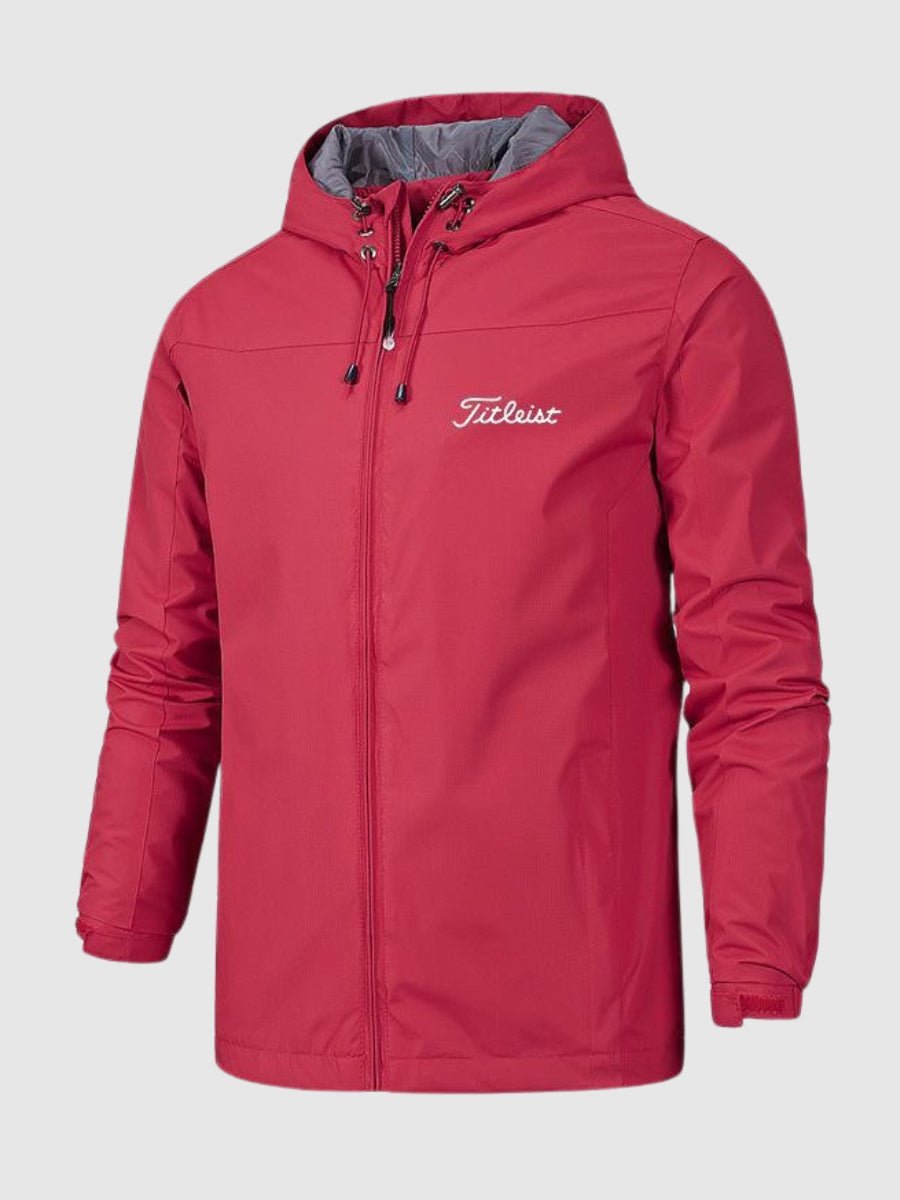 Herren Jacke mit wasserdichter Oberfläche und Kapuze - Schwarz