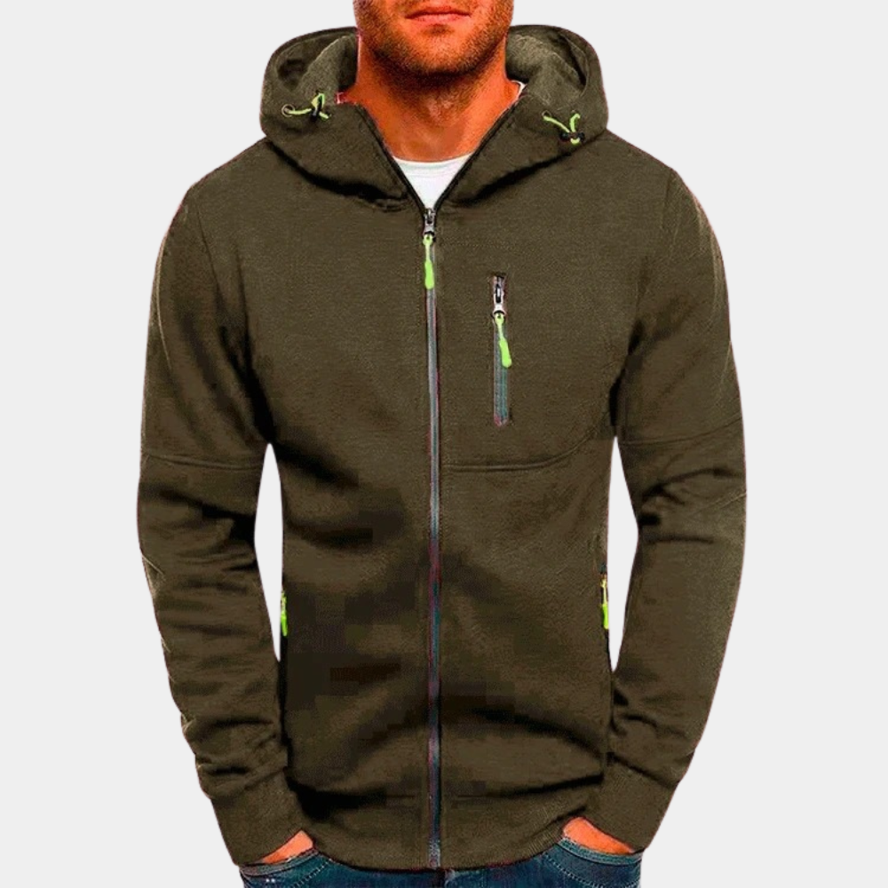 Herren Kapuzenpullover mit Reissverschluss und Kapuze - Dunkelgrau