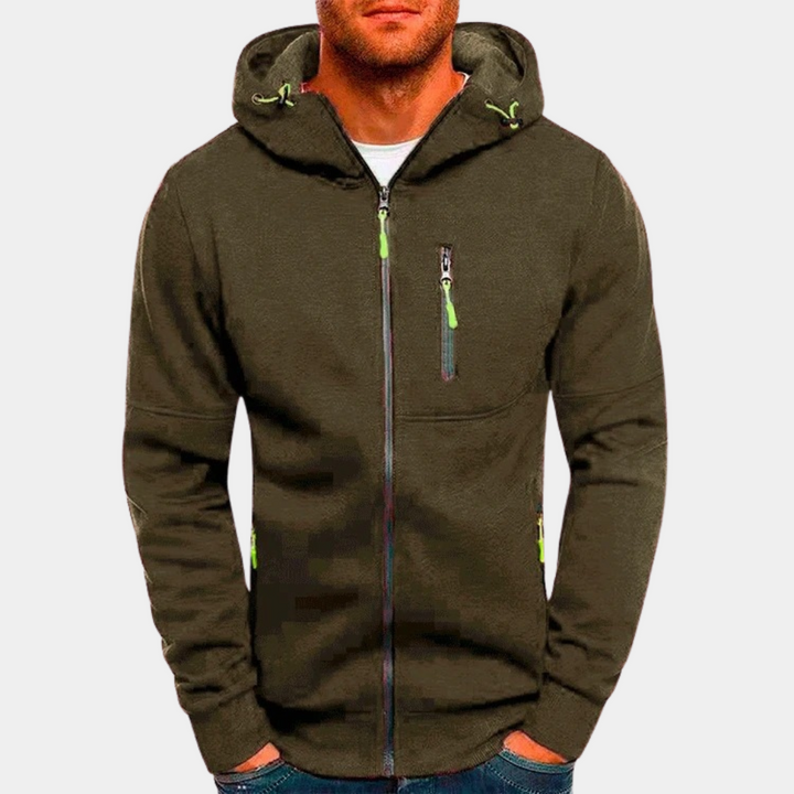 Herren Kapuzenpullover mit Reissverschluss und Kapuze - Dunkelgrau