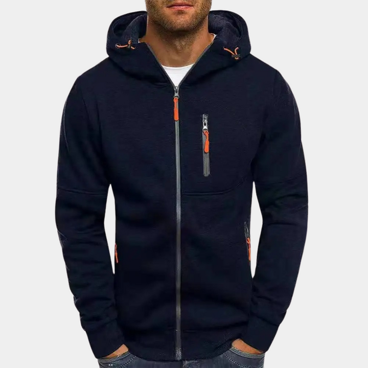 Herren Kapuzenpullover mit Reissverschluss und Kapuze - Dunkelgrau