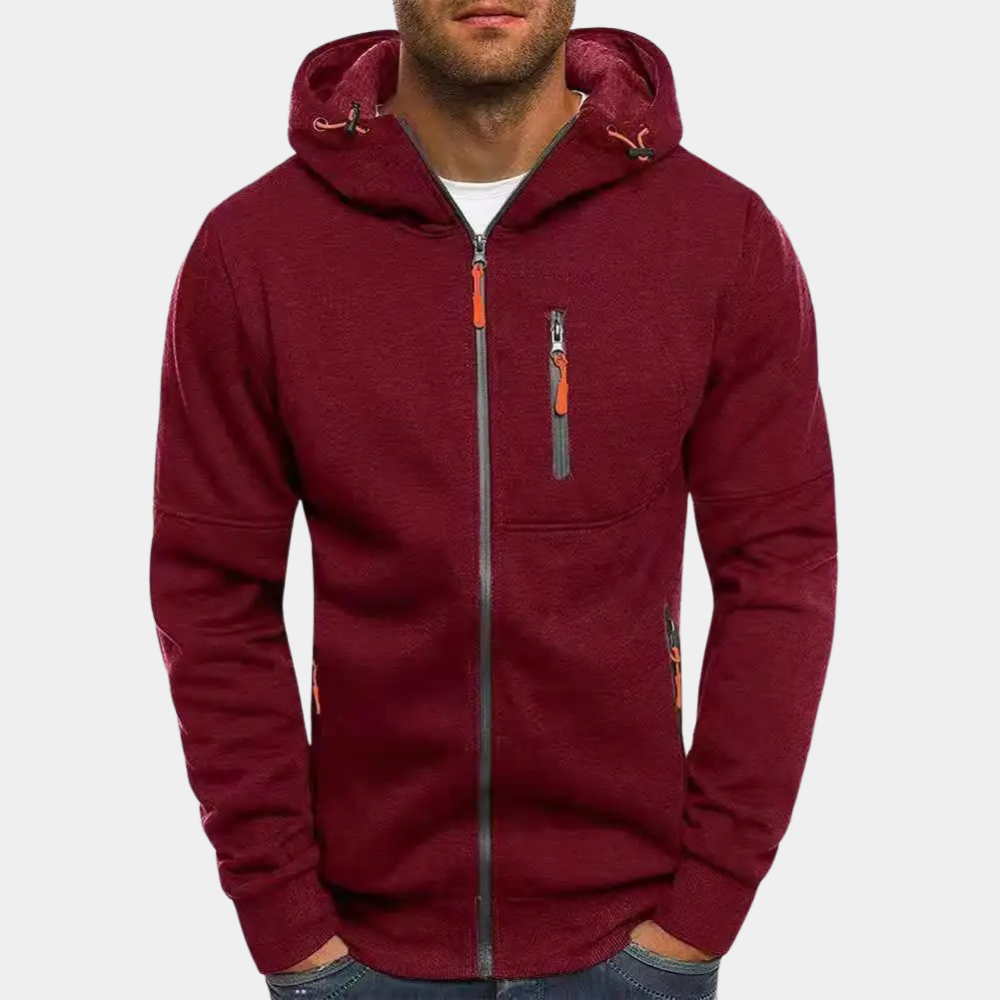 Herren Kapuzenpullover mit Reissverschluss und Kapuze - Dunkelgrau