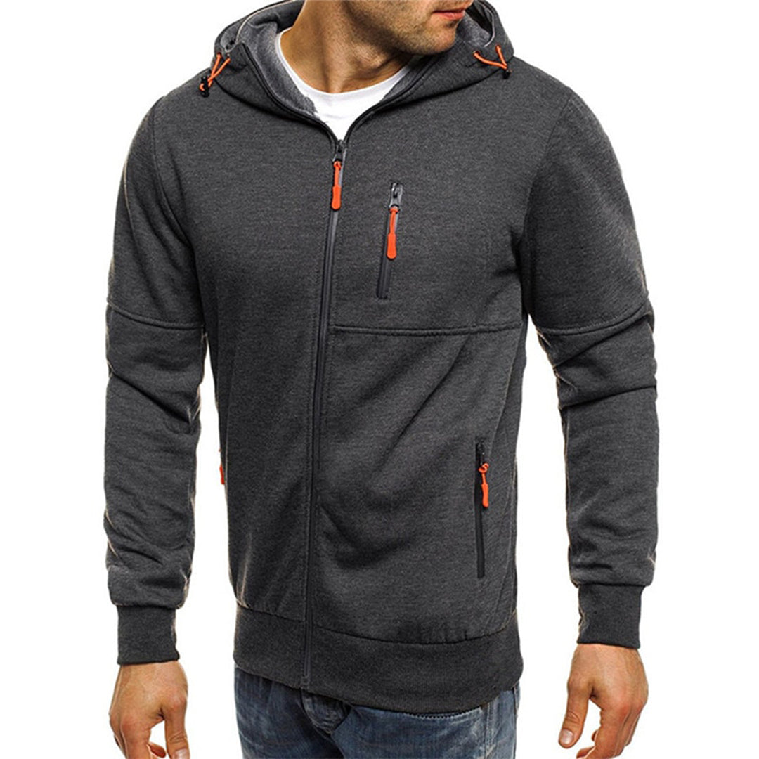 Herren Kapuzenpullover mit Reissverschluss und Kapuze - Schwarz