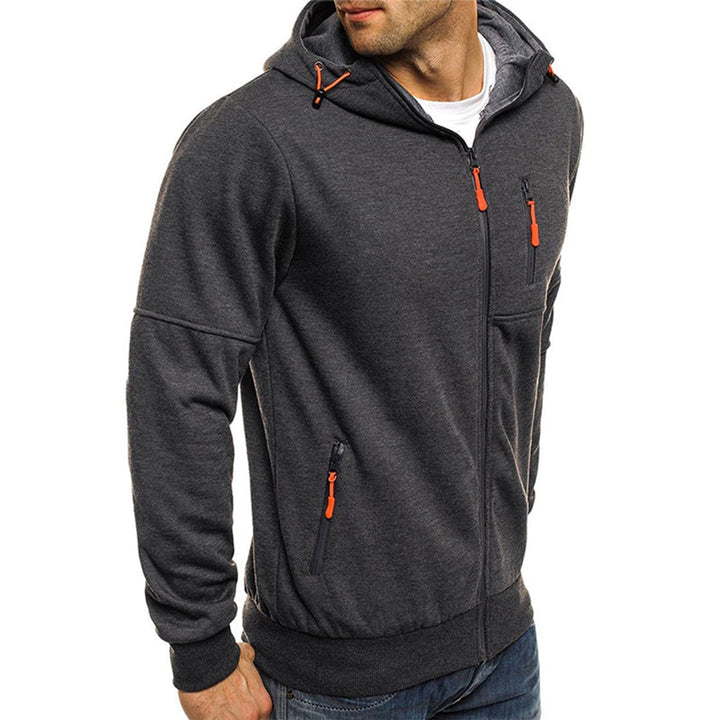 Herren Kapuzenpullover mit Reissverschluss und Kapuze - Schwarz