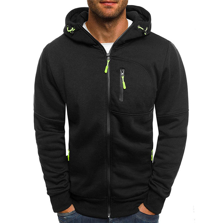 Herren Kapuzenpullover mit Reissverschluss und Kapuze - Schwarz