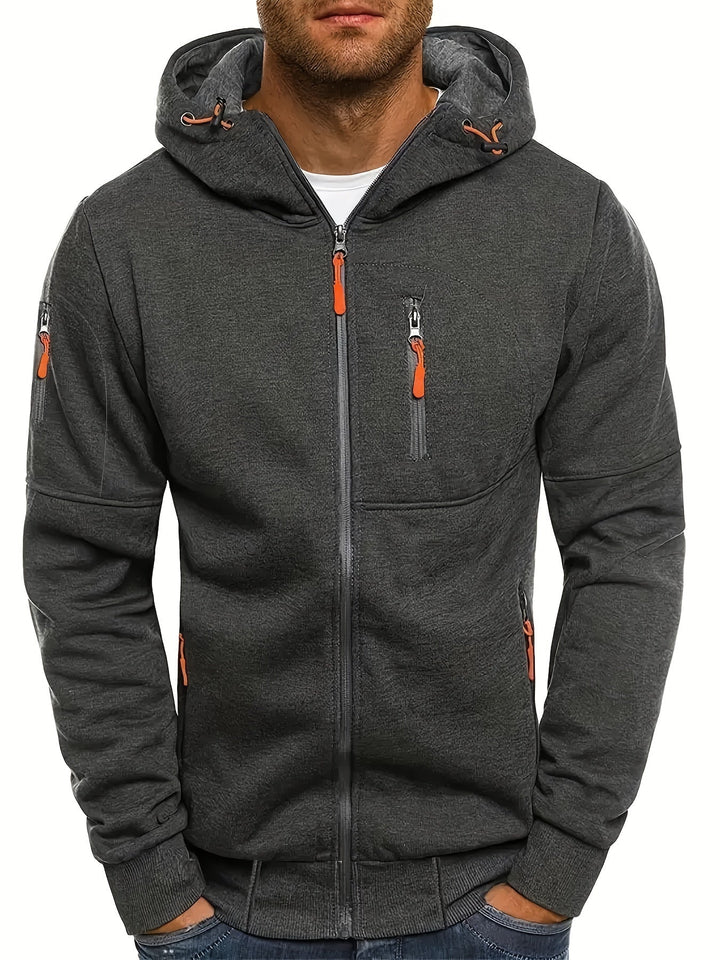 Herren Kapuzenpullover mit sportlichem Schnitt für kalte Tage - Grau