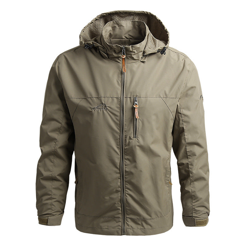 Herren Kapuzenpullover mit winddichter Oberfläche und Kapuze - Grün