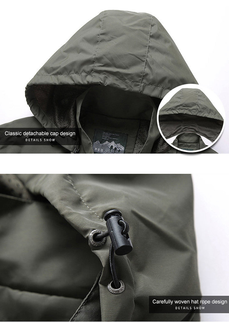 Herren Kapuzenpullover mit winddichter Oberfläche und Kapuze - Grün