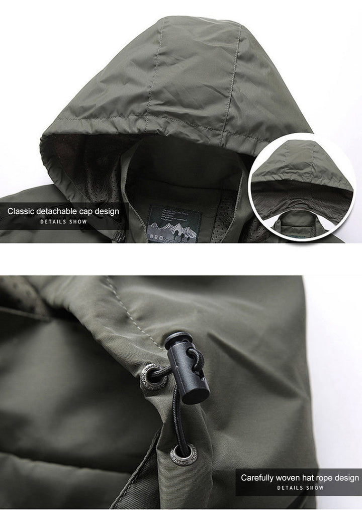 Herren Kapuzenpullover mit winddichter Oberfläche und Kapuze - Grün
