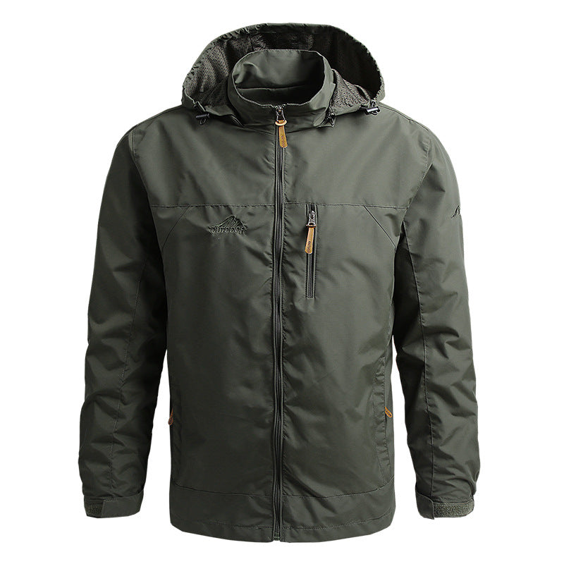 Herren Kapuzenpullover mit winddichter Oberfläche und Kapuze - Grün