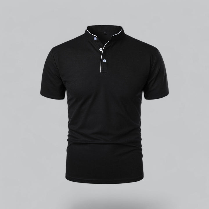 Herren Kragenloses Poloshirt Kurzarm für die Freizeit