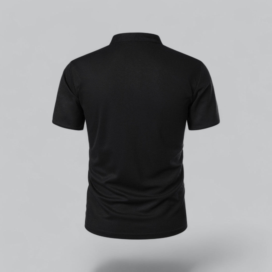 Herren Kragenloses Poloshirt Kurzarm für die Freizeit