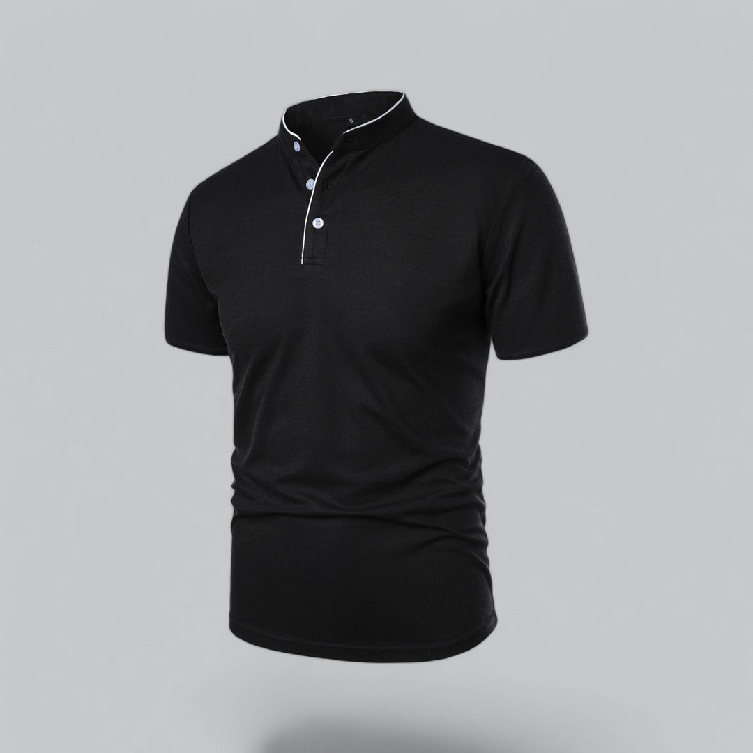 Herren Kragenloses Poloshirt Kurzarm für die Freizeit