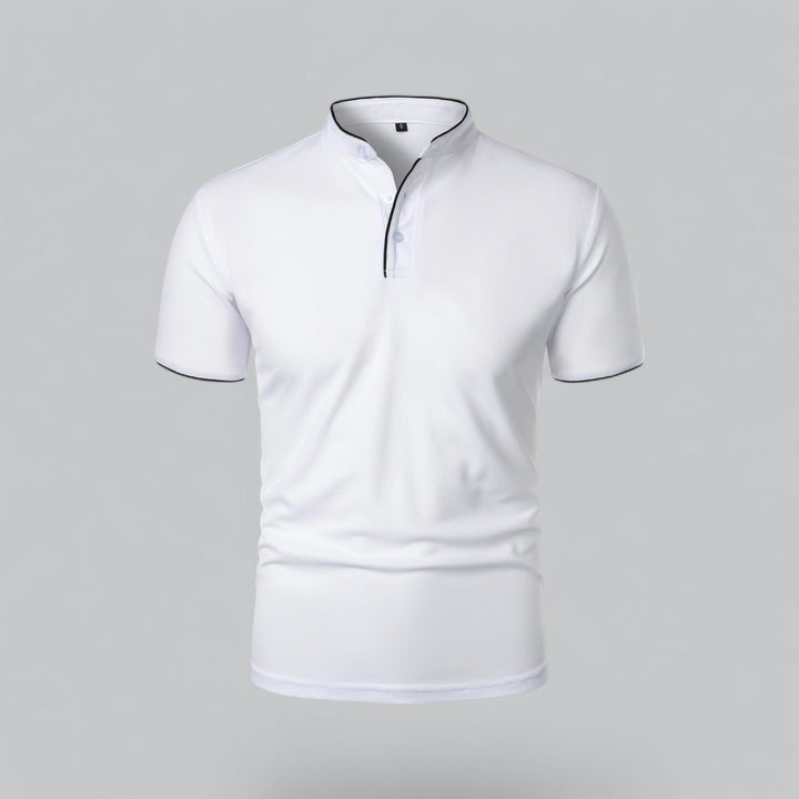 Herren Kragenloses Poloshirt Kurzarm für die Freizeit