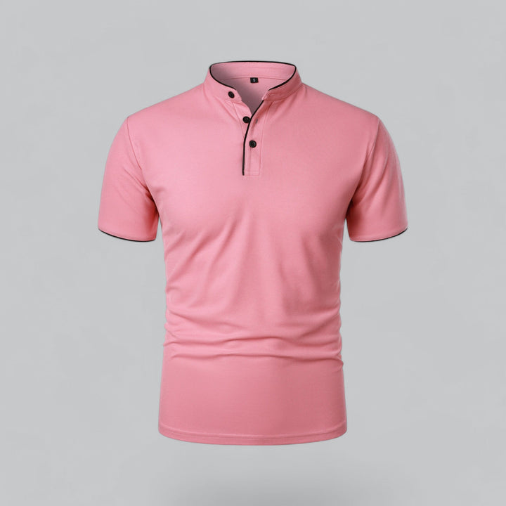 Herren Kragenloses Poloshirt Kurzarm für die Freizeit