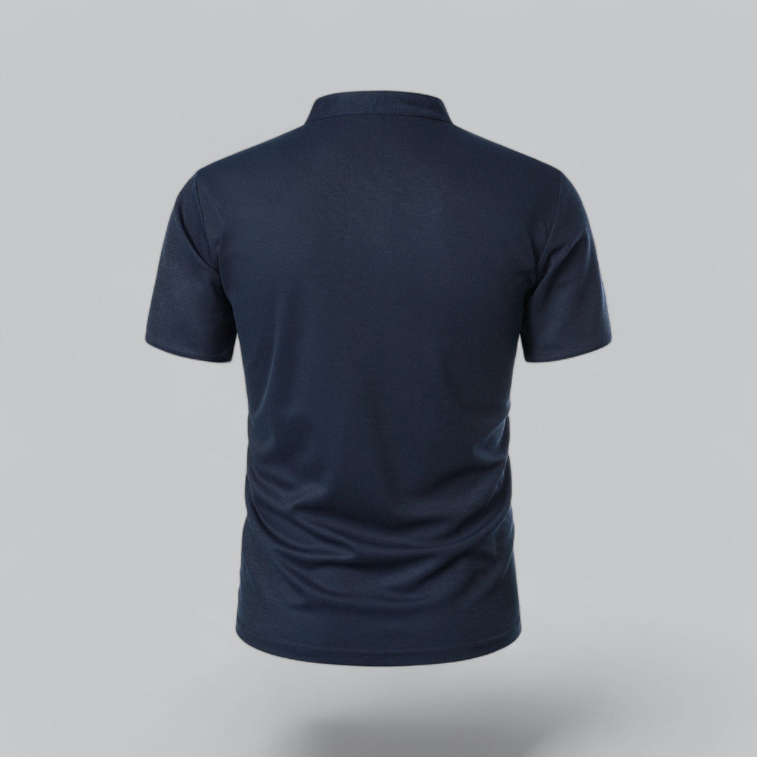 Herren Kragenloses Poloshirt Kurzarm für die Freizeit