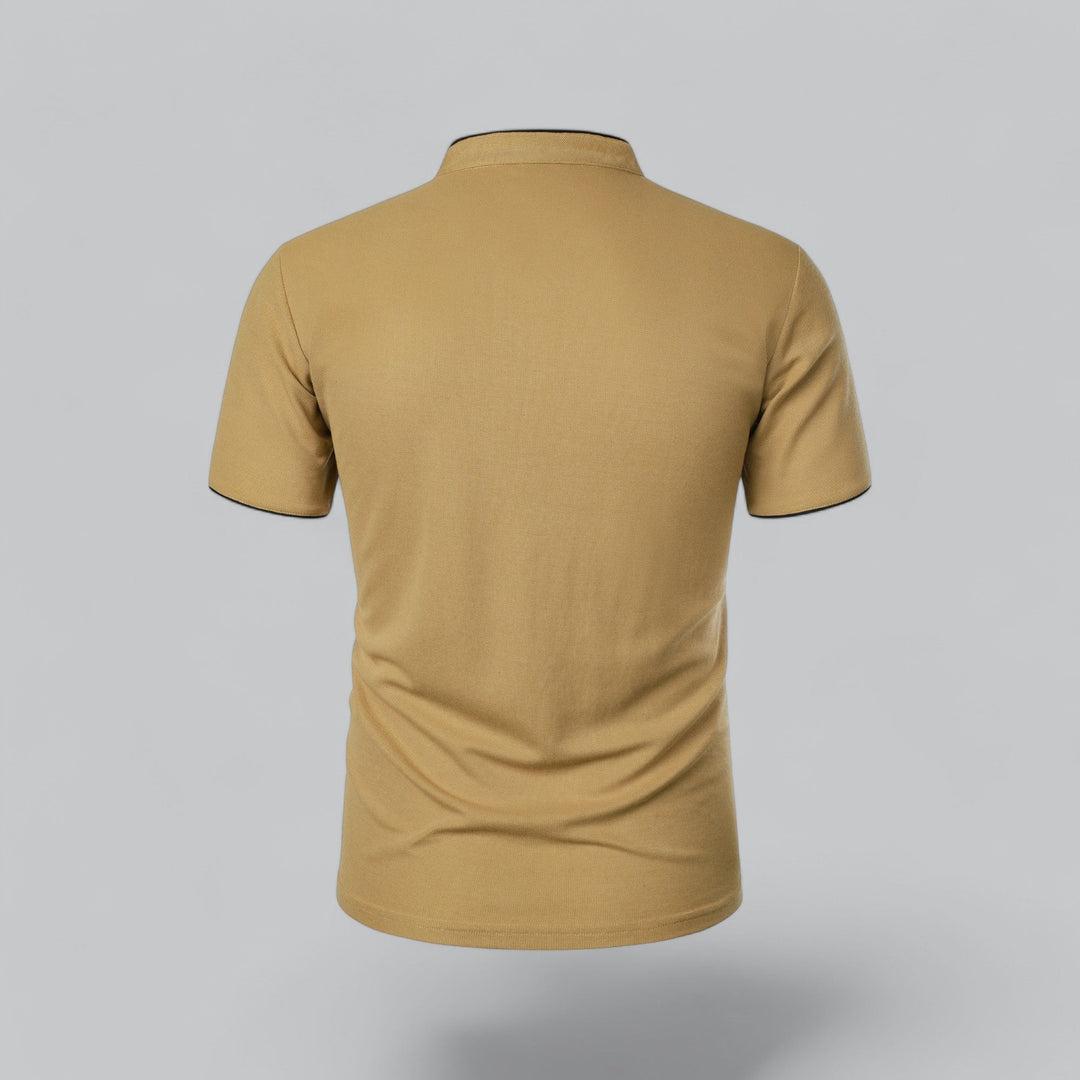 Herren Kragenloses Poloshirt Kurzarm für die Freizeit