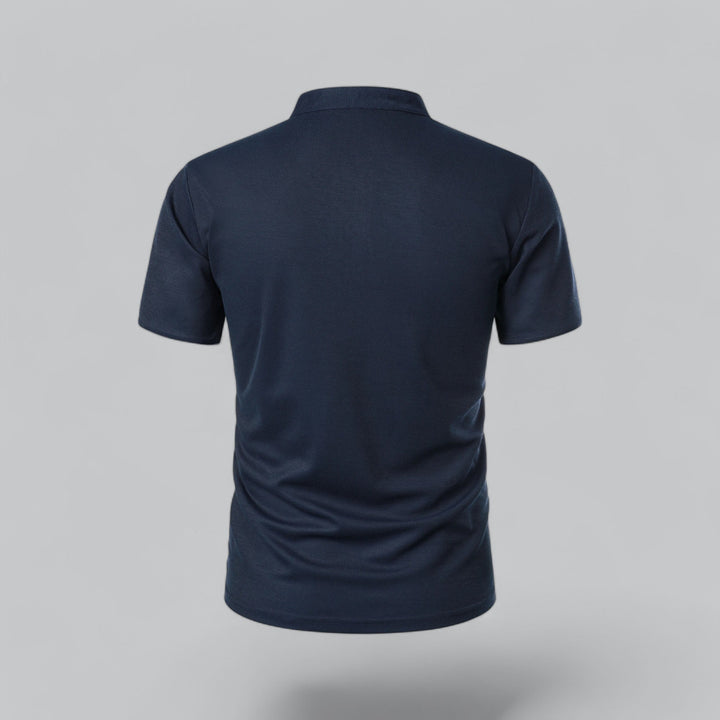Herren Kragenloses Poloshirt Kurzarm für die Freizeit
