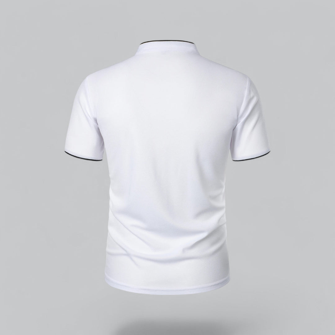 Herren Kragenloses Poloshirt Kurzarm für die Freizeit