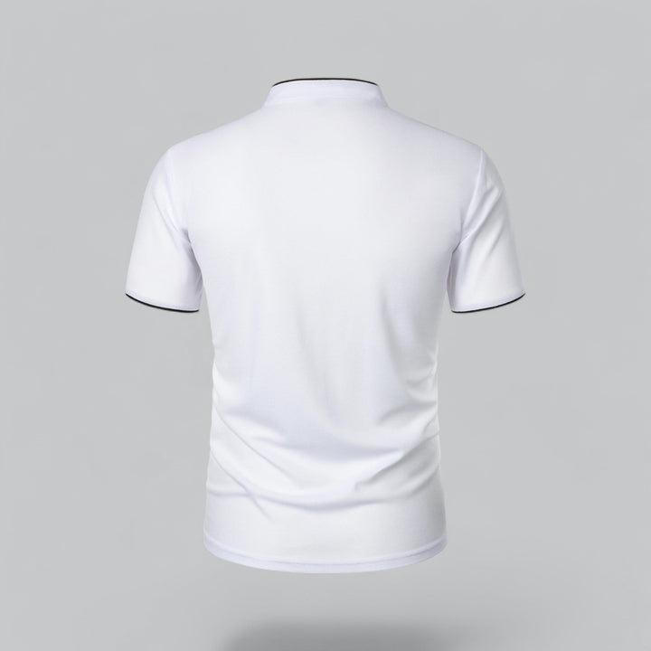 Herren Kragenloses Poloshirt Kurzarm für die Freizeit