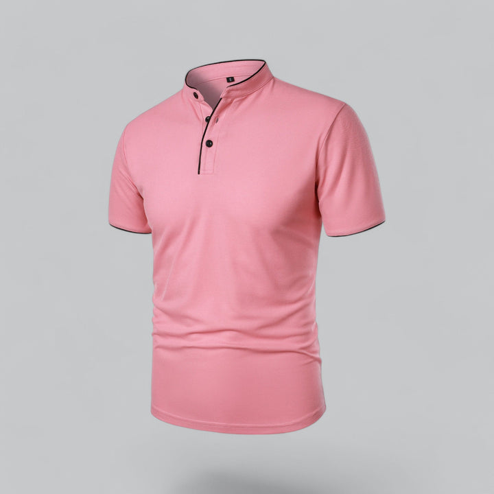 Herren Kragenloses Poloshirt Kurzarm für die Freizeit
