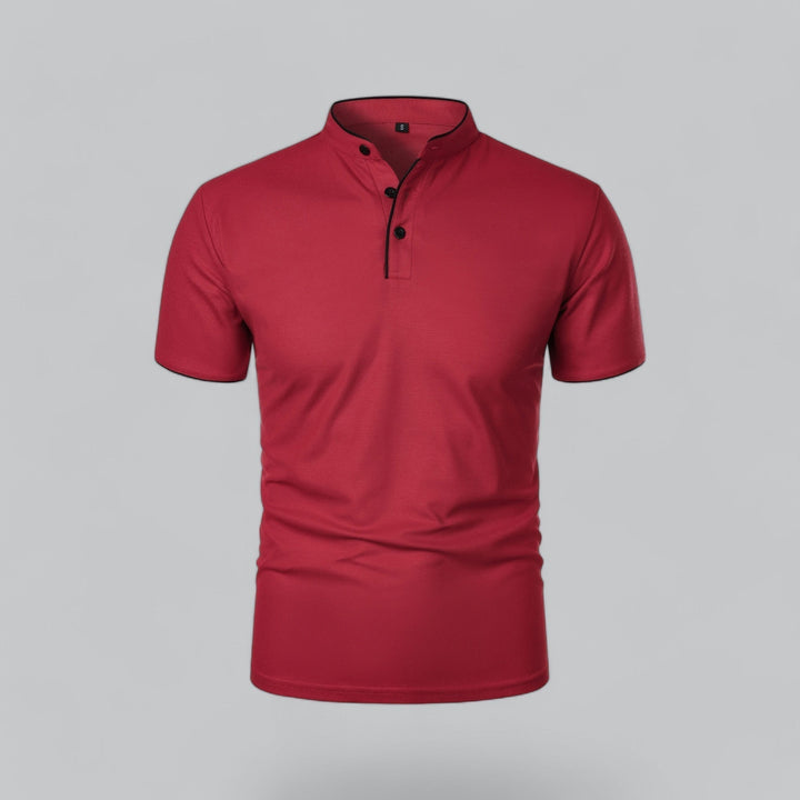 Herren Kragenloses Poloshirt Kurzarm für die Freizeit