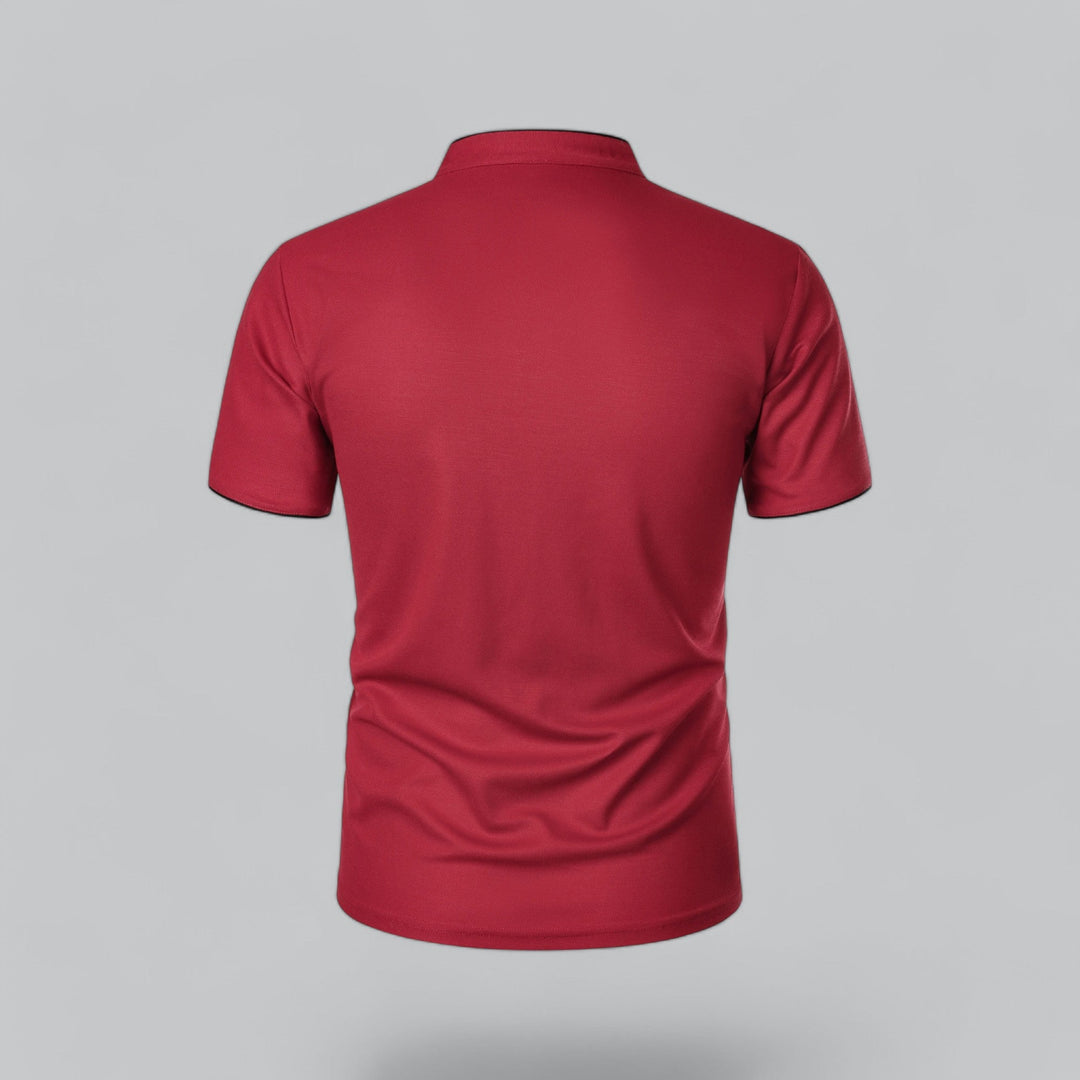 Herren Kragenloses Poloshirt Kurzarm für die Freizeit