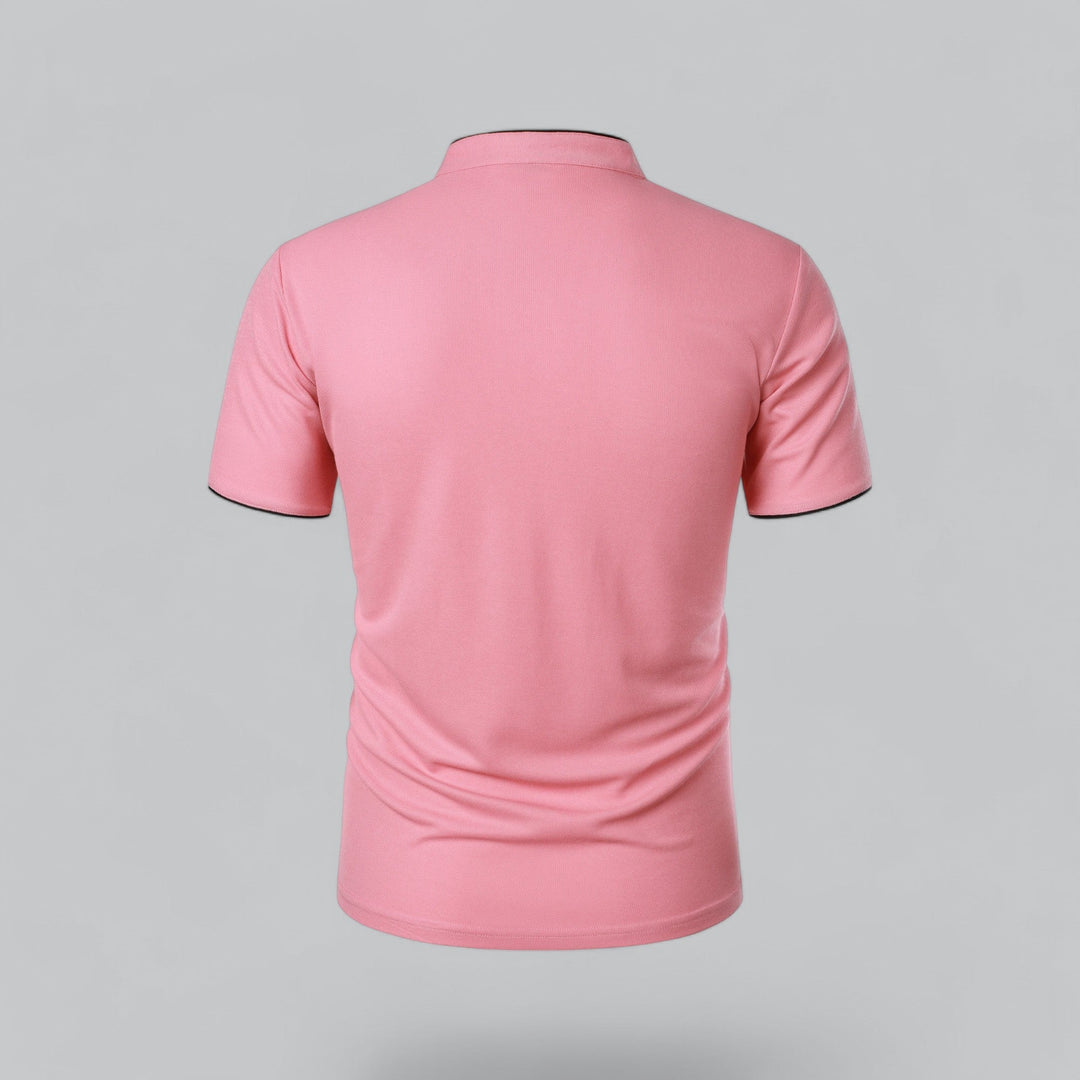 Herren Kragenloses Poloshirt Kurzarm für die Freizeit